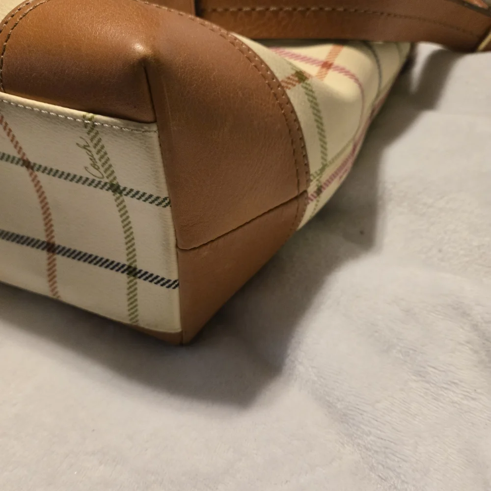 Coach Tatersall Diaper Bag - Blue and Tan